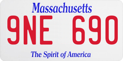 MA license plate 9NE690