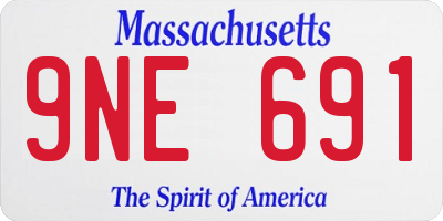 MA license plate 9NE691