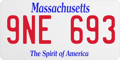 MA license plate 9NE693