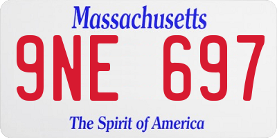 MA license plate 9NE697