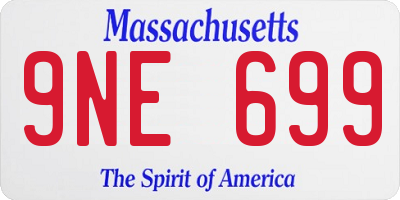MA license plate 9NE699