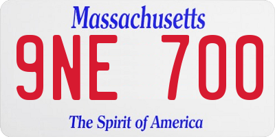 MA license plate 9NE700