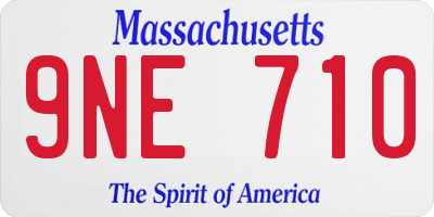 MA license plate 9NE710