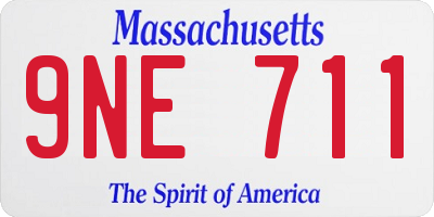 MA license plate 9NE711
