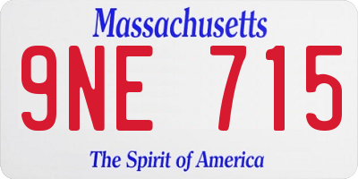 MA license plate 9NE715