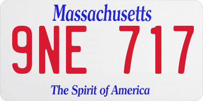MA license plate 9NE717