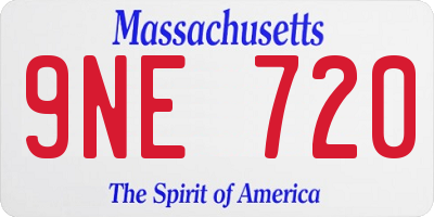 MA license plate 9NE720