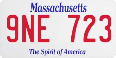 MA license plate 9NE723