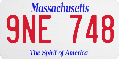 MA license plate 9NE748
