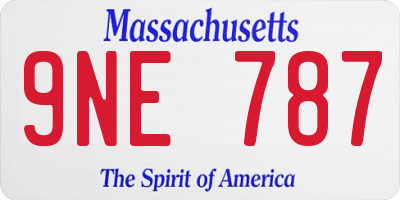 MA license plate 9NE787
