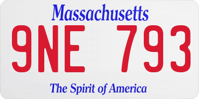 MA license plate 9NE793