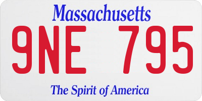MA license plate 9NE795