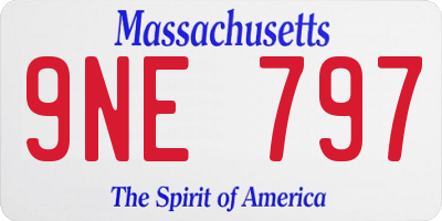 MA license plate 9NE797