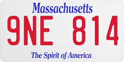 MA license plate 9NE814