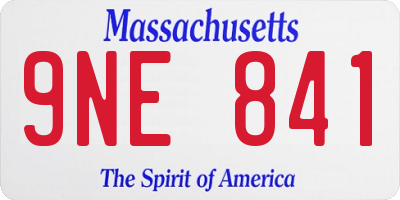 MA license plate 9NE841