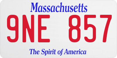 MA license plate 9NE857