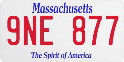 MA license plate 9NE877