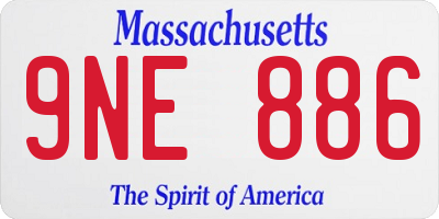 MA license plate 9NE886