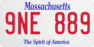 MA license plate 9NE889