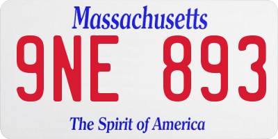 MA license plate 9NE893