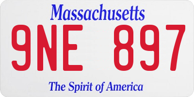 MA license plate 9NE897