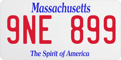 MA license plate 9NE899