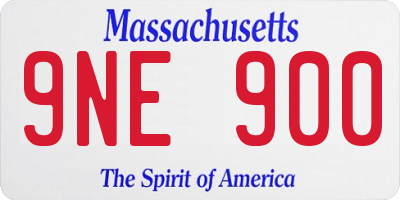 MA license plate 9NE900