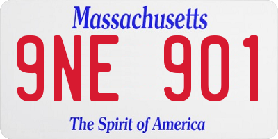 MA license plate 9NE901