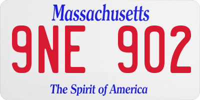 MA license plate 9NE902