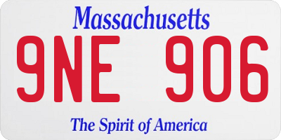 MA license plate 9NE906
