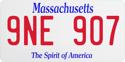 MA license plate 9NE907