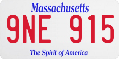 MA license plate 9NE915