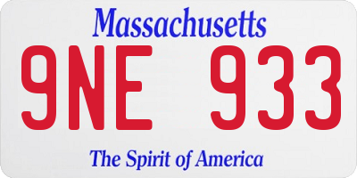 MA license plate 9NE933
