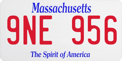 MA license plate 9NE956