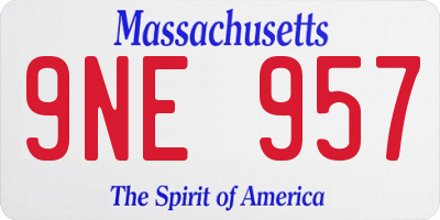 MA license plate 9NE957