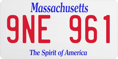 MA license plate 9NE961