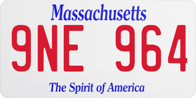 MA license plate 9NE964