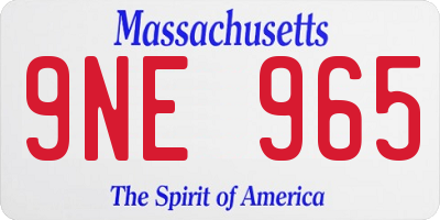 MA license plate 9NE965