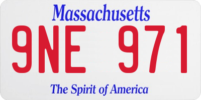MA license plate 9NE971