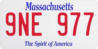 MA license plate 9NE977