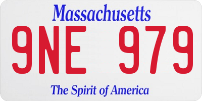 MA license plate 9NE979