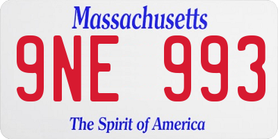 MA license plate 9NE993