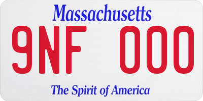 MA license plate 9NF000