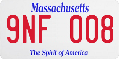 MA license plate 9NF008