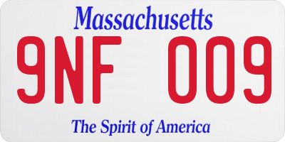 MA license plate 9NF009
