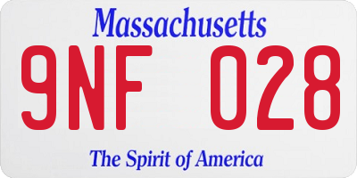 MA license plate 9NF028