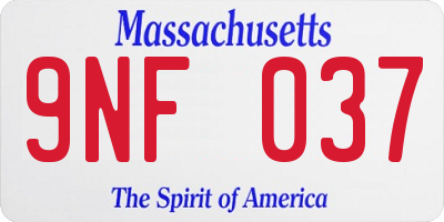 MA license plate 9NF037