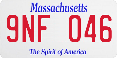MA license plate 9NF046
