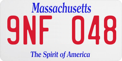 MA license plate 9NF048