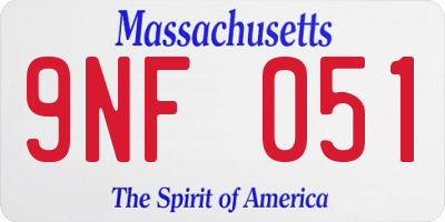 MA license plate 9NF051